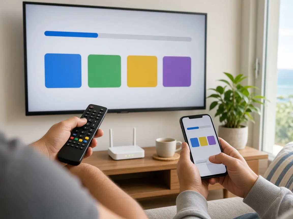 Setting up the IPTV Cyprus app on a smart TV with a remote